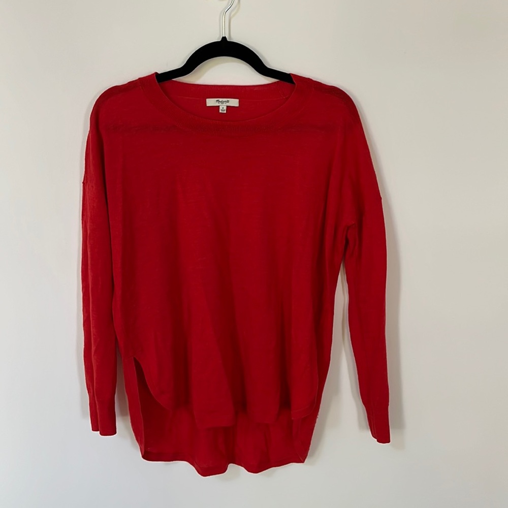 Madewell red sweater, size S